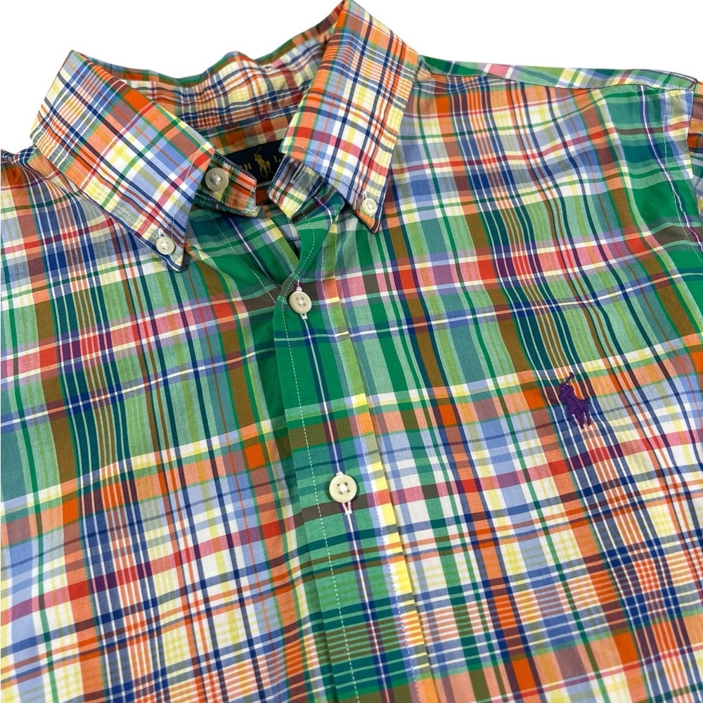 POLO RALPH LAUREN Men Med Madras‎ Plaid Button Down Shirt Pony Spring Multicolor